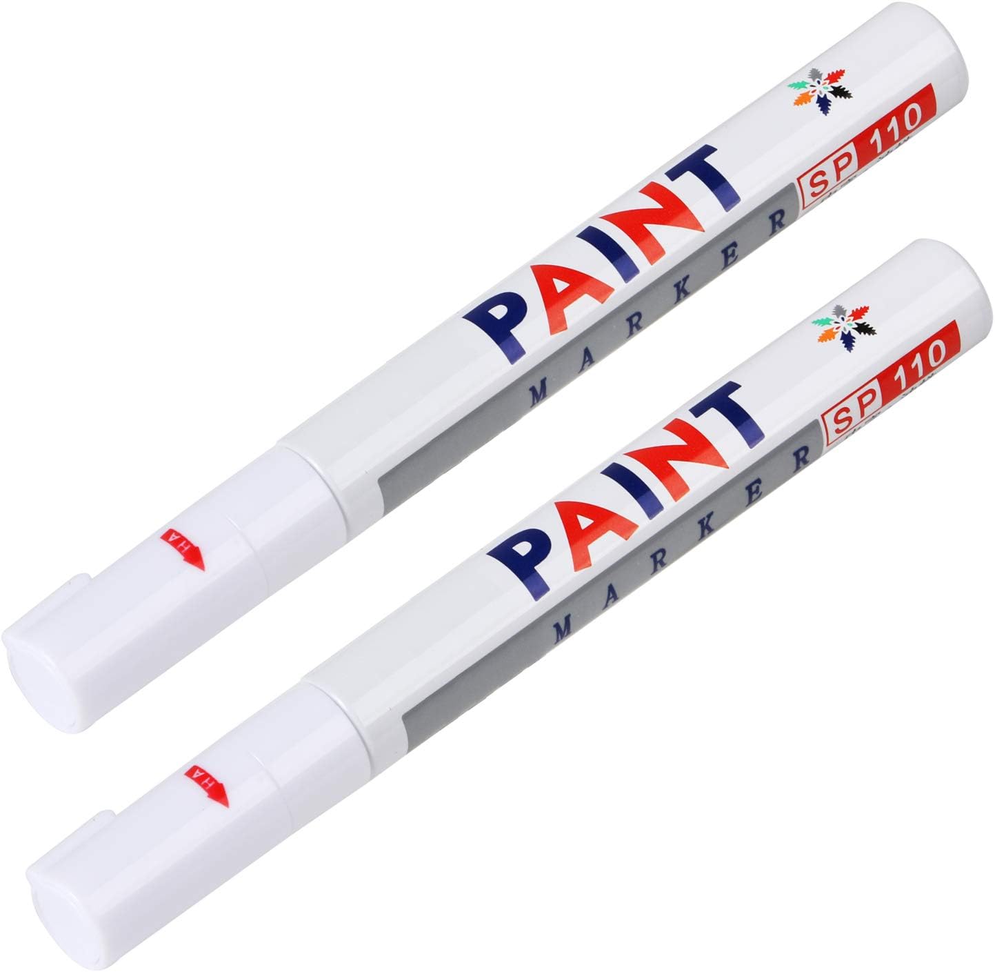 TRIXES Pack of 2 White Tyre Marker Paint Pens - Precision Detaling Pen for Bike & Car Tyres - Waterproof and Long-Lasting Formula