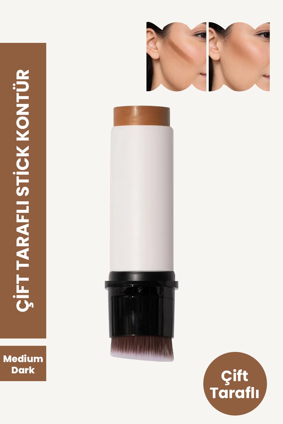 Pop Beauty Çift Tarafli Stick Kontür (Contour) Medium Dark