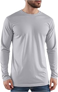 [veolaimy] Tシャツ メンズ 長袖 大きいサイズ インナーシャツ 吸汗速乾 抗菌防臭 柔らかい 春 秋 [並行輸入品] | ロングTシャツ クルーネック ストレッチ カジュアル カットソー 無地 シンプル ロングスリーブ Tシャツ オシャレ 春秋冬 通勤 通学 部屋着 普段着