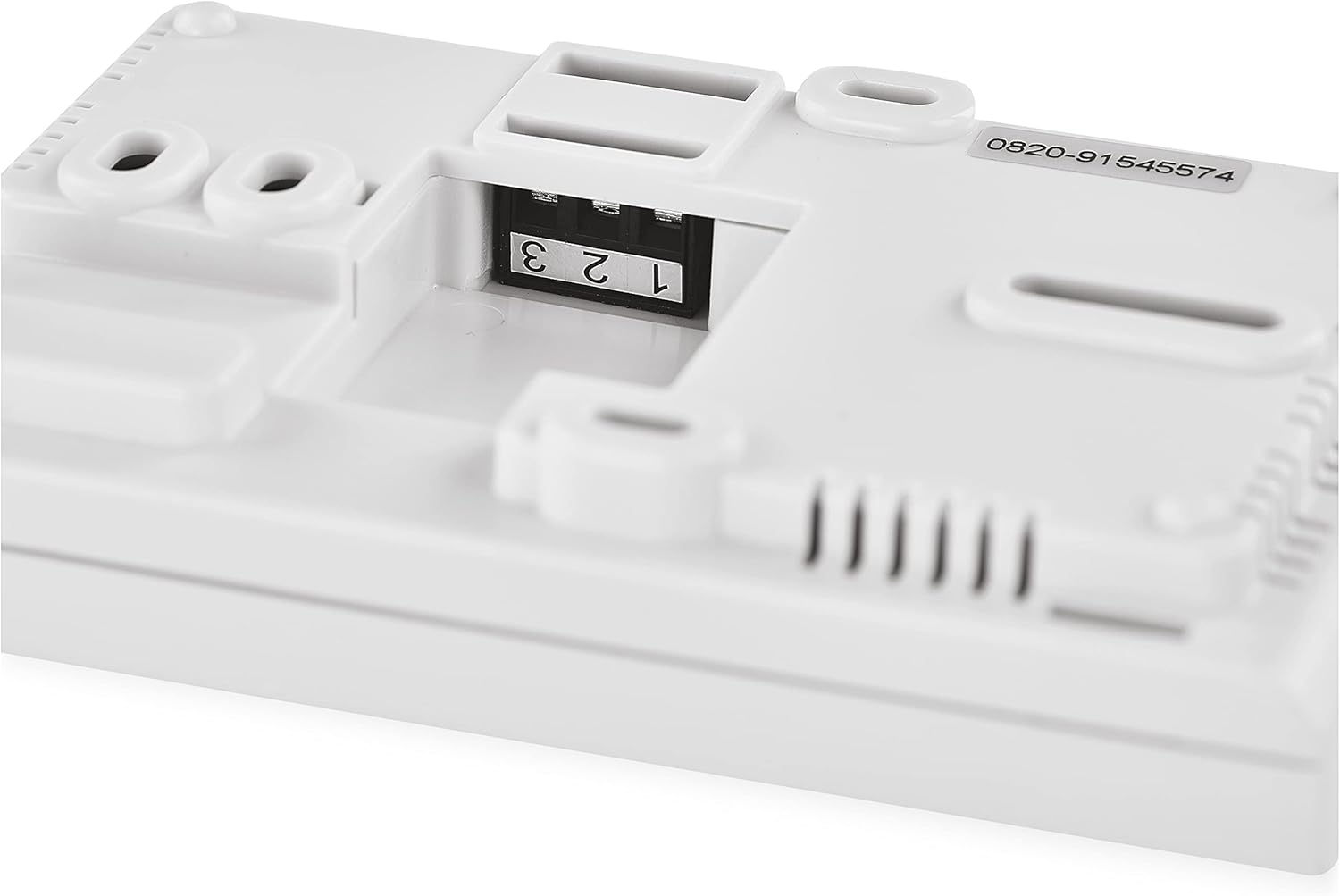 Tilbage view of EMOS P5607 Thermostat showing wiring terminals