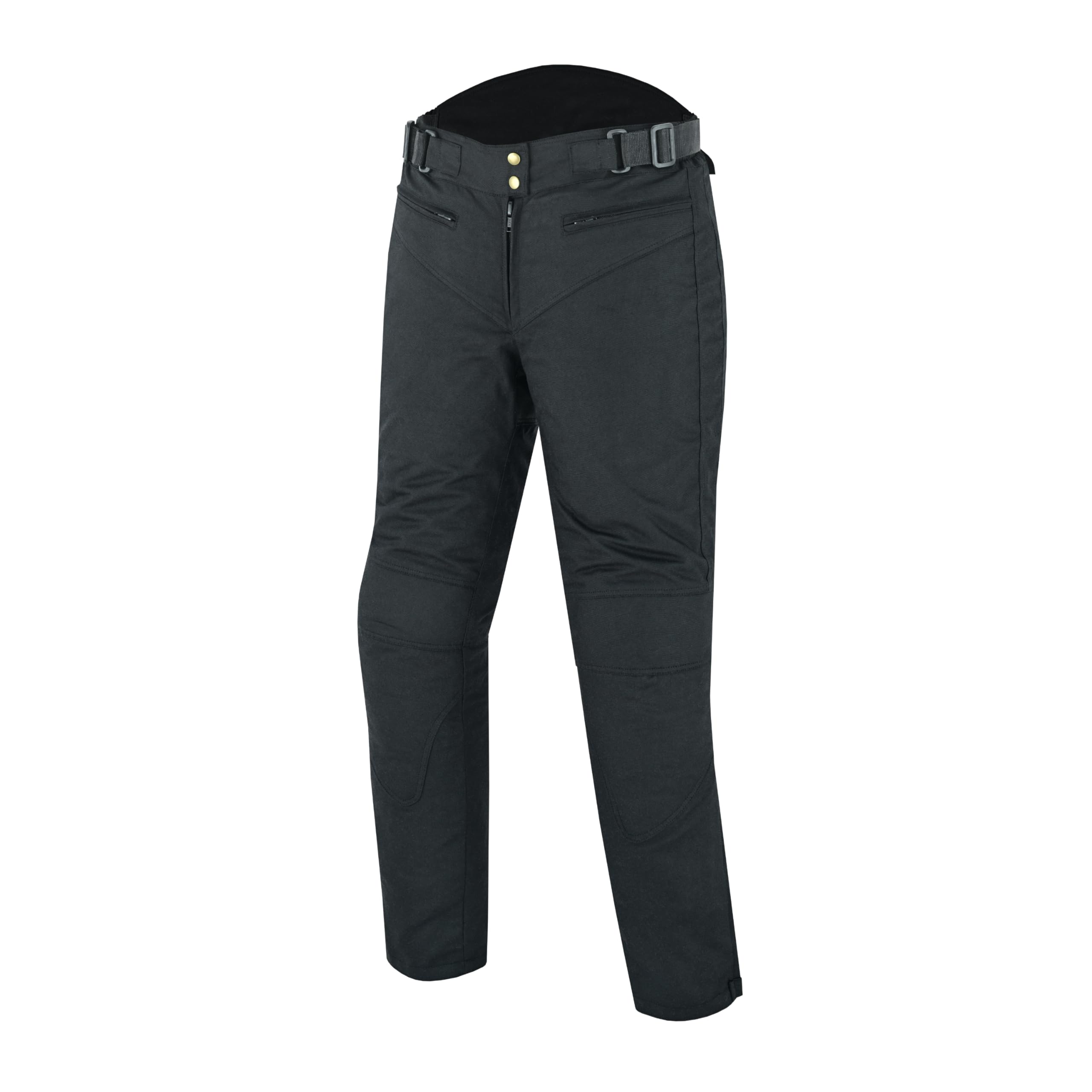 Pantalon de Moto en Coton ciré pour Femme 12 oz Pantalon de Moto blindé de Protection CE décontracté pour Femme Pantalon Textile Fixe imperméable et Doublure en Maille pour l'extérieur