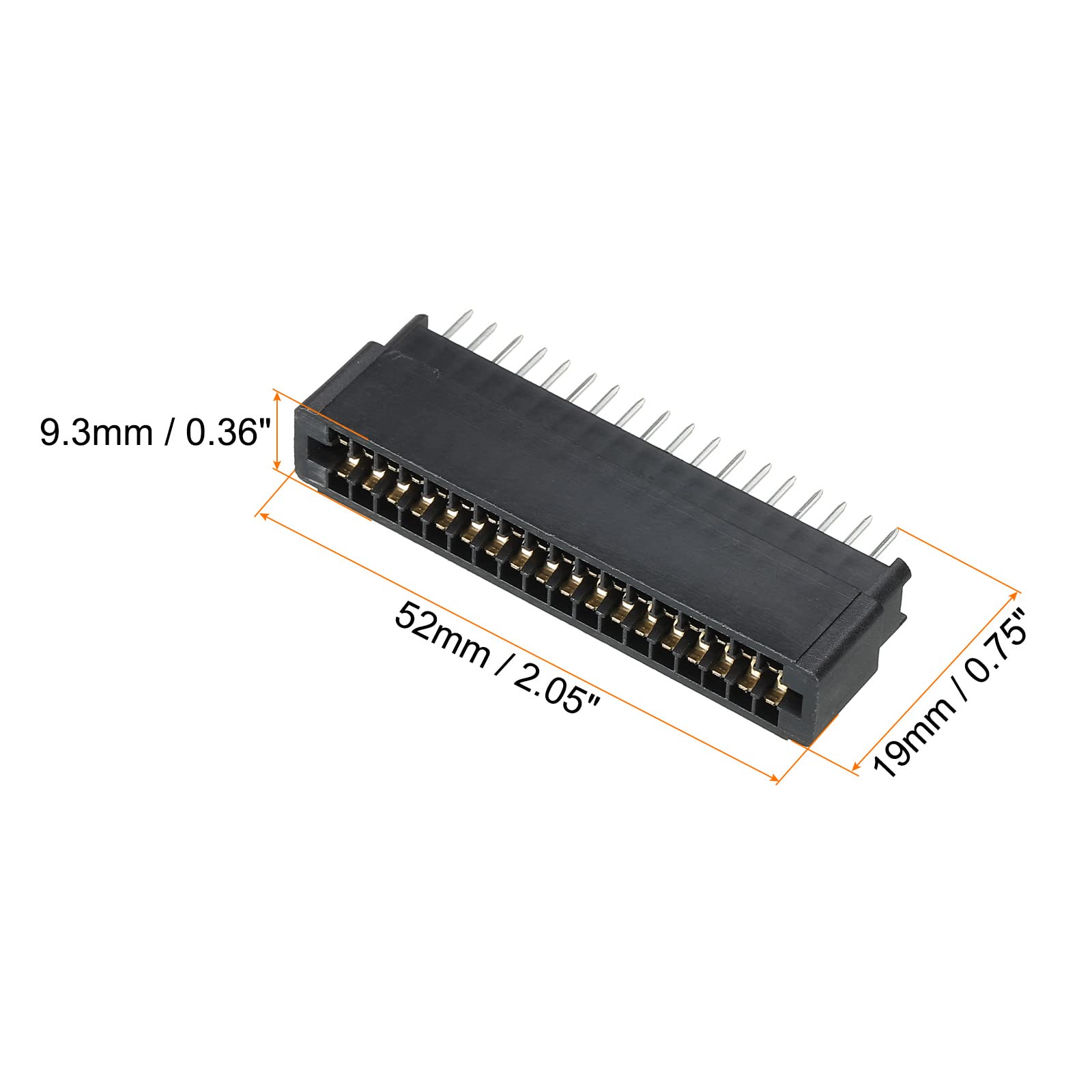 PATIKIL Card Edge Connector Black Socket Straight Connection 36 Pin 2.54mm Pitch for PCB Circuit Board Game Console, Pack of 5 - Image 2