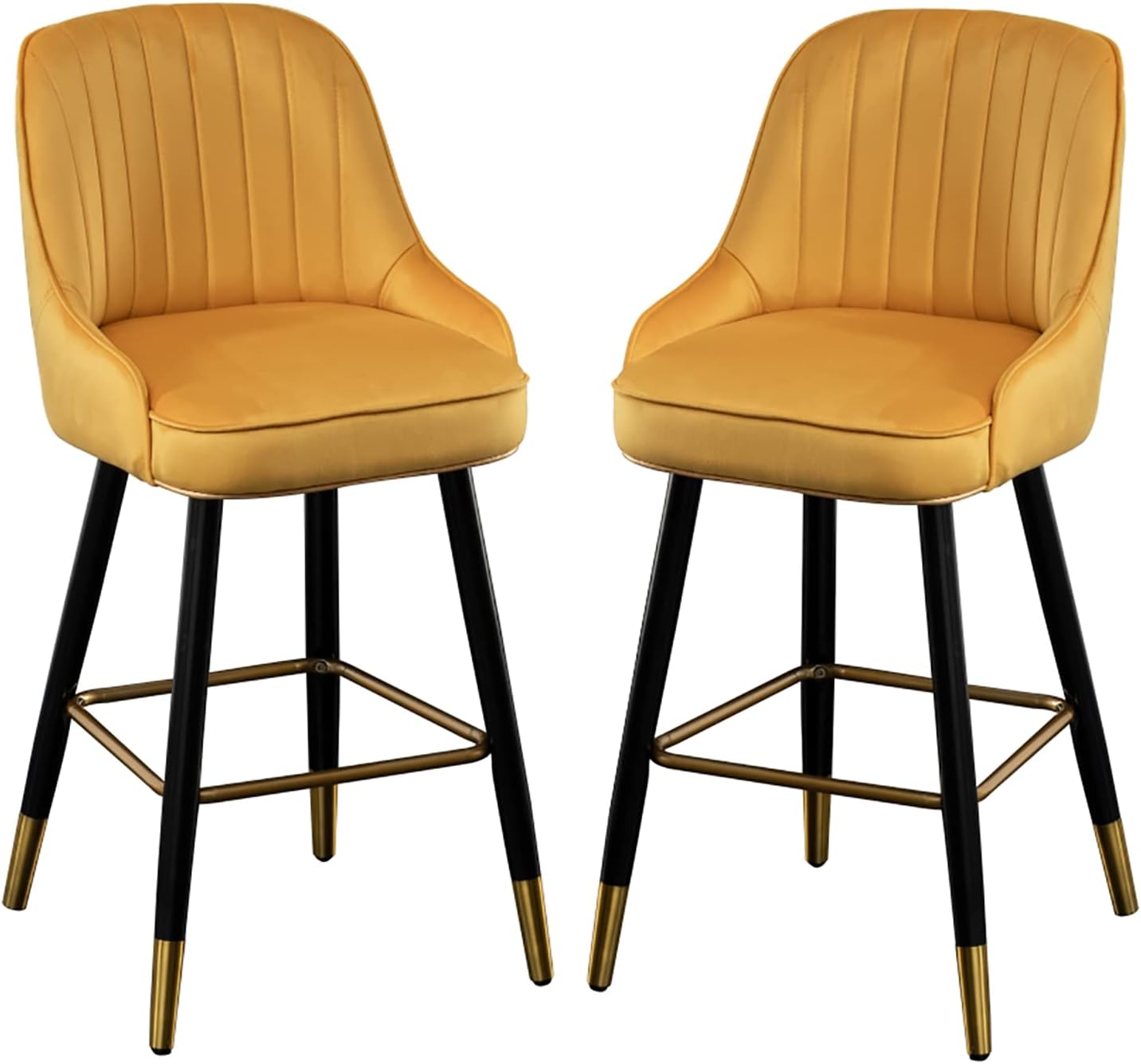 lirrebol Bar Stools Set of 2 Velvet Kitchen Counter Chairs