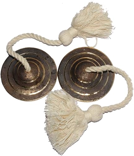 Manjeera Manjeera Platillo Manjeera Mano Percusión Instrumento Musical Indio 1 Par (3 PULGADAS)