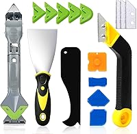 Vista 1 de Kit de herramientas de calafateo de silicona, herramienta de acabado de sellador 5 en 1 con cabeza de acero inoxidable, cuchillo de masilla, 3