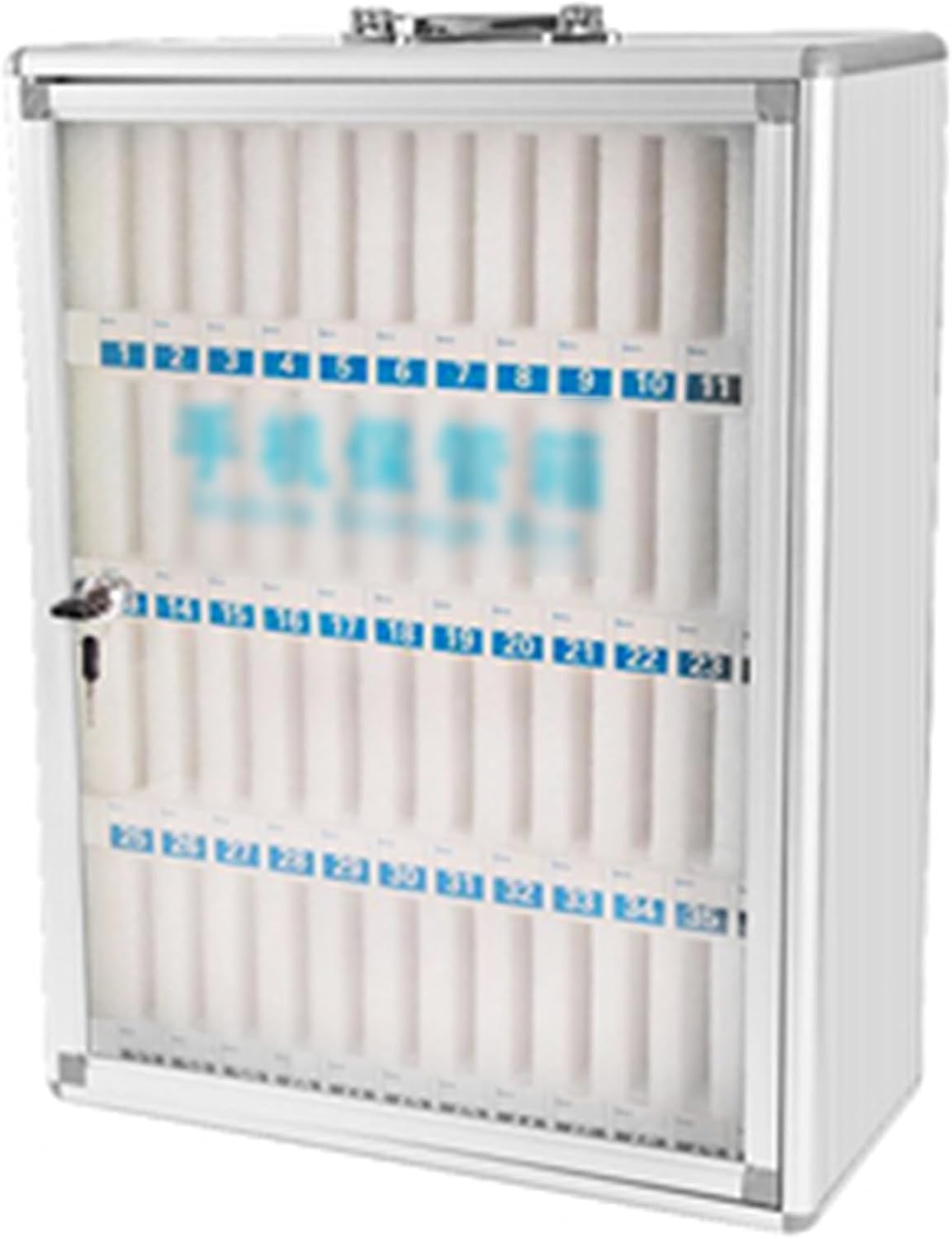 Wall-Mounted Cell Phones Storage Cabinet Pocket with Lock for Office Classroom Cell Phone Cabinet Storage Locker Box,48 Slots