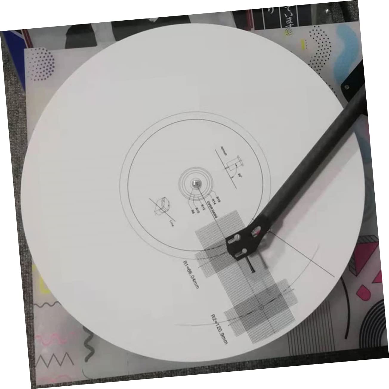 Piastra Calibrazione Puntina 3mm in Acrilico per Giradischi | Regolazione Angolo, Rilevazione Velocità, Accessorio Bianco per Teste Vinile, Regalo Housewarming