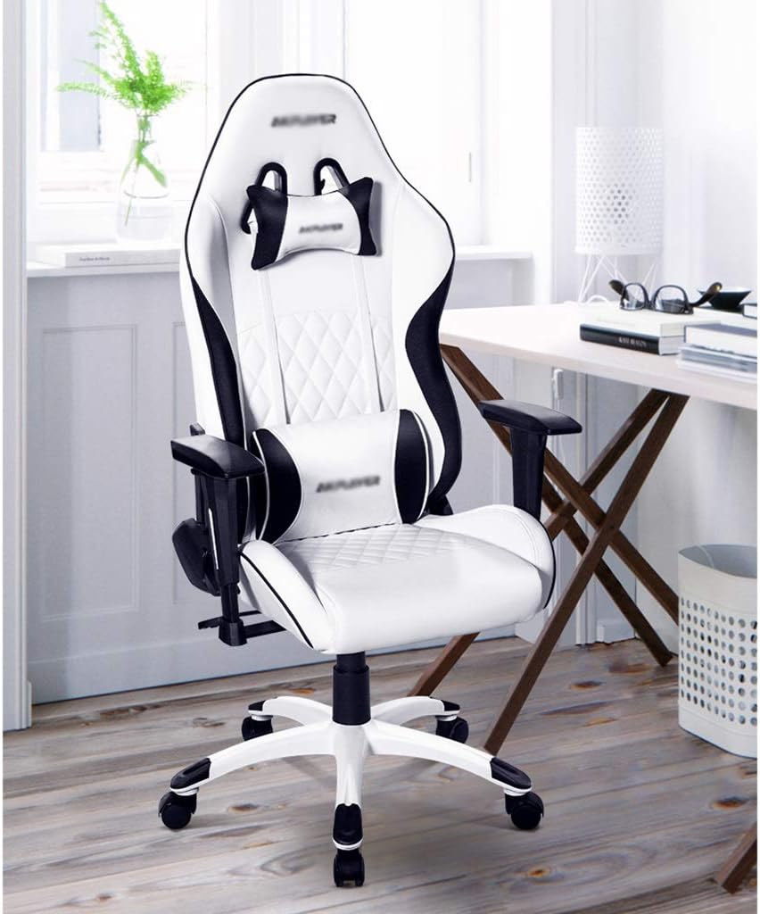 White Gaming Chair Home Comfortable Simple Anchor Chair Competitive Game Black and White Computer Chair Boss Chair (Color : Blue Size : 6767127cm) (Purple 67 * 67 * 127cm)