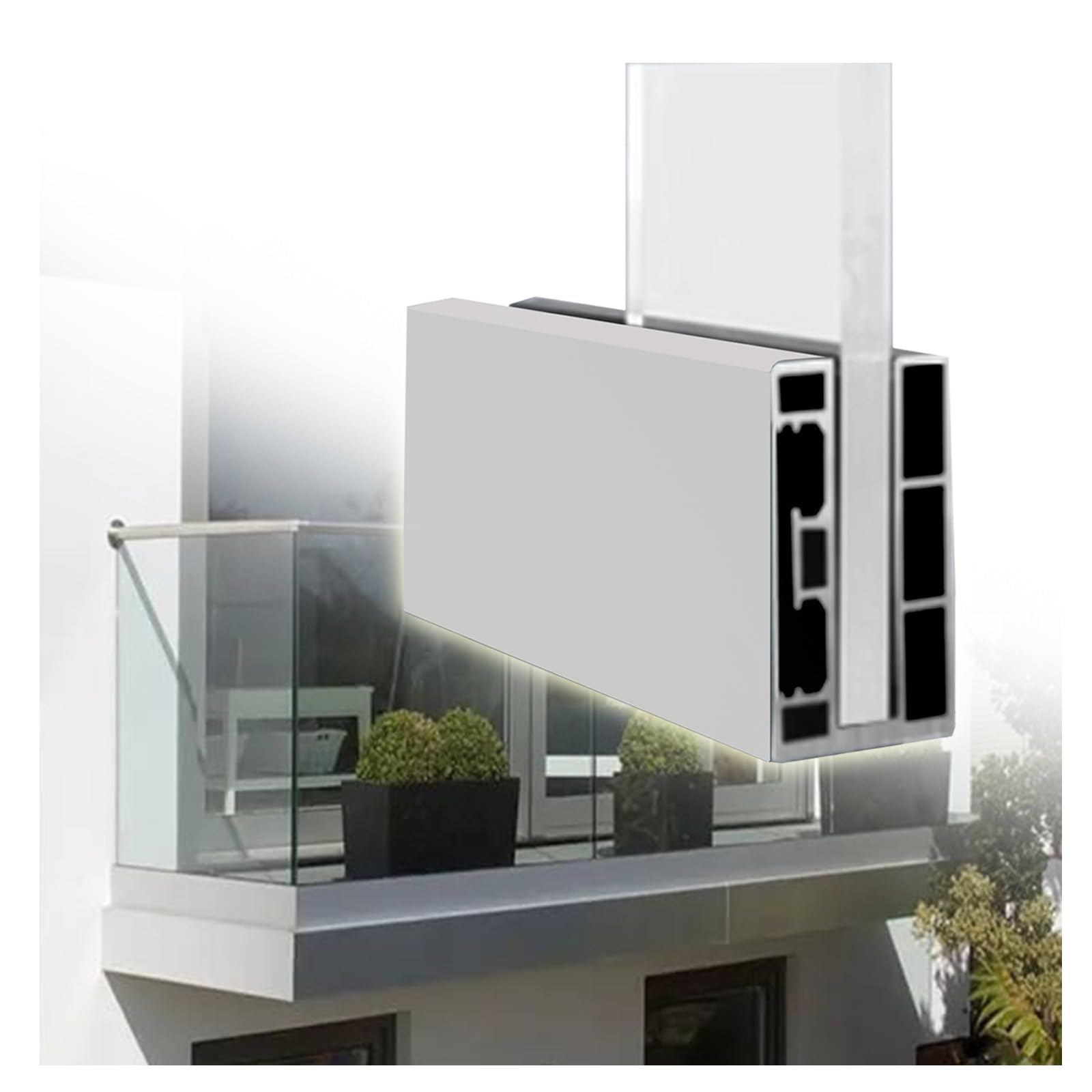 Abrazaderas de vidrio en aluminio premium para escaleras elegantes