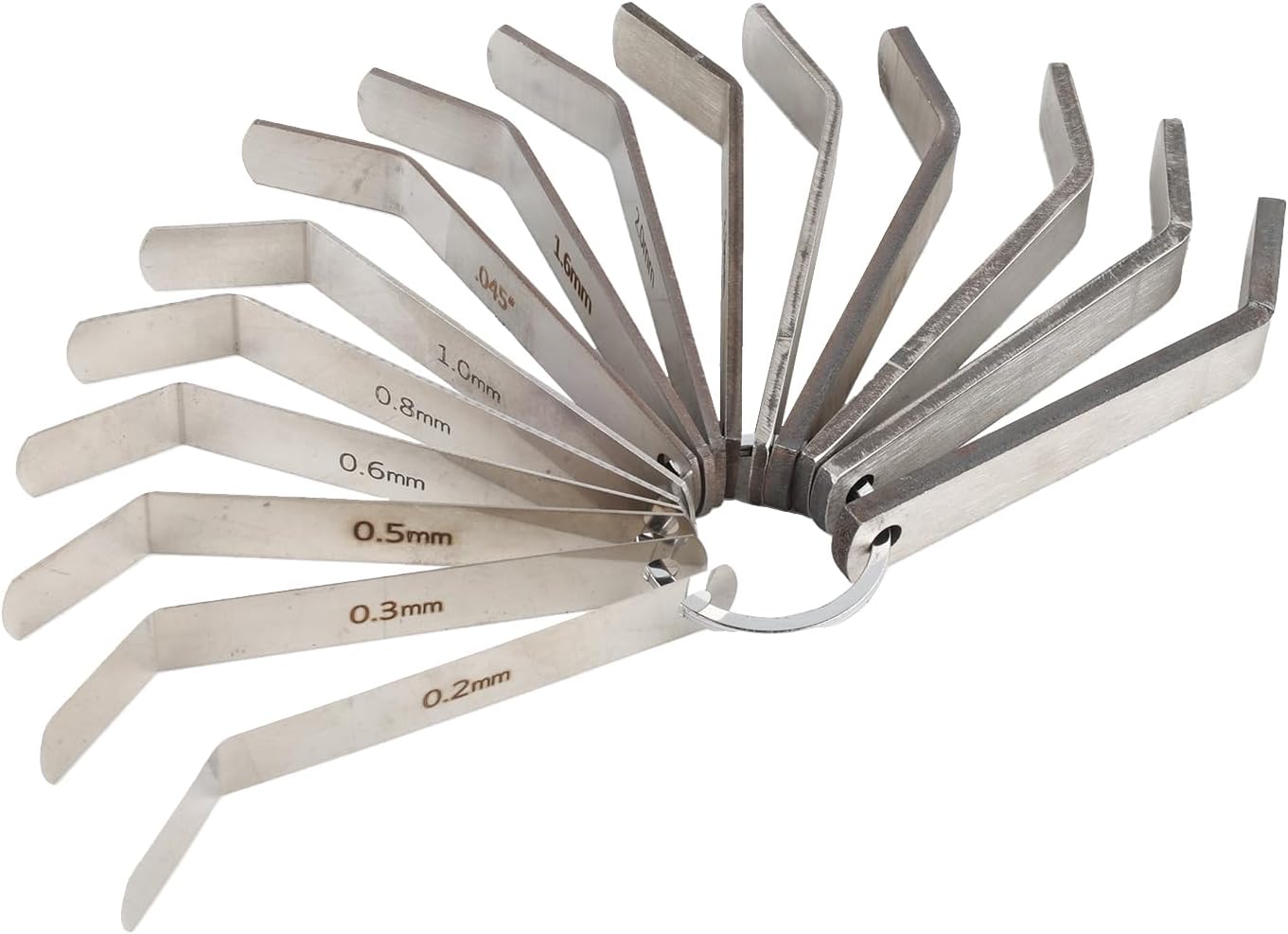 15PC Feeler Gauge Jake Brake Tool Set 0.2mm - 4.2mm, Replacement for Volvo Mack MP7 MP8 MP10 D12 D13 D16 Engines, Exhaust Valve Adjustment Kit Part# 85111377 88880052 88880053