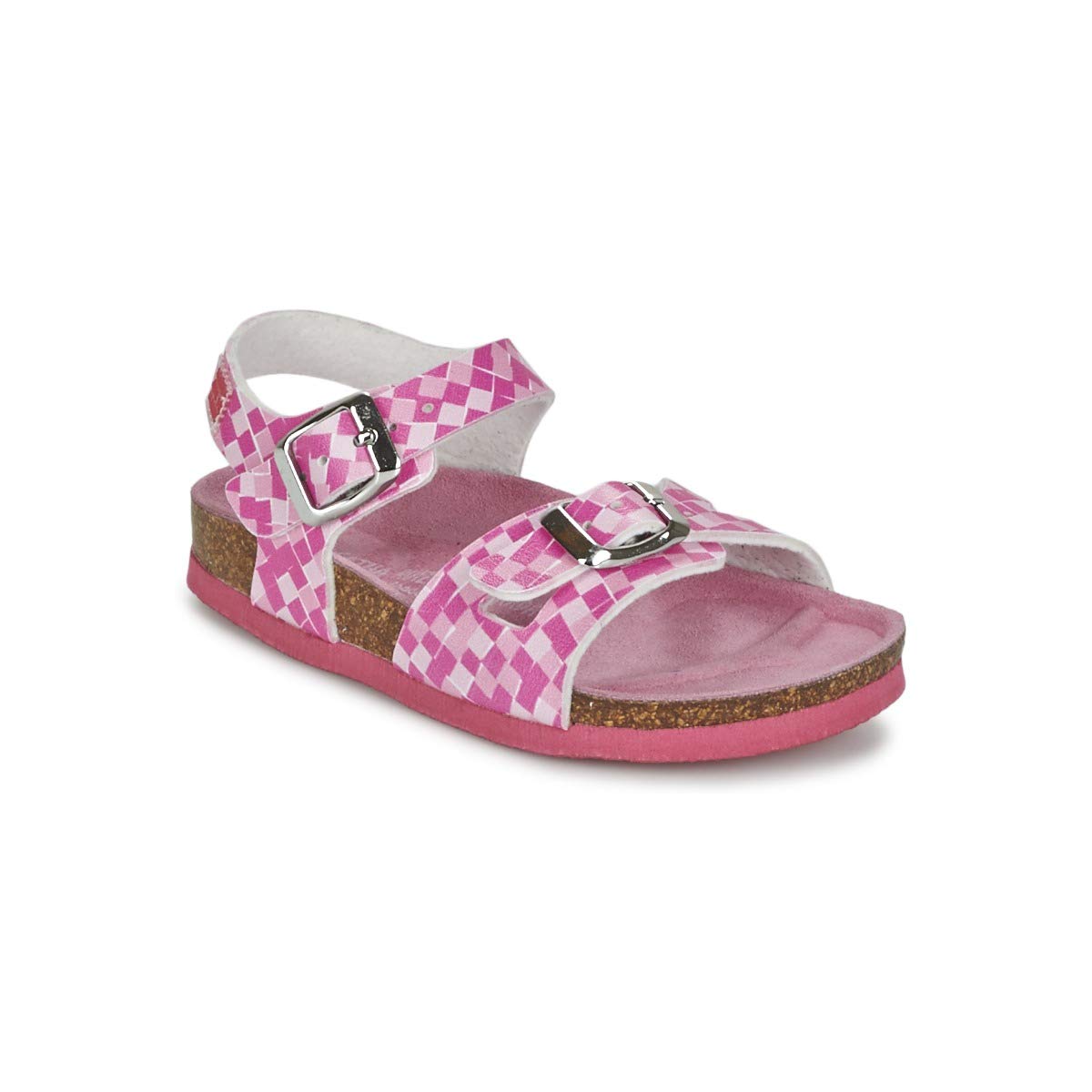 Agatha Ruiz De La Prada Anna Sandals Girls Pink (Fucsia Y Estampado Cuadros) - 24.0 EUR - Sandals