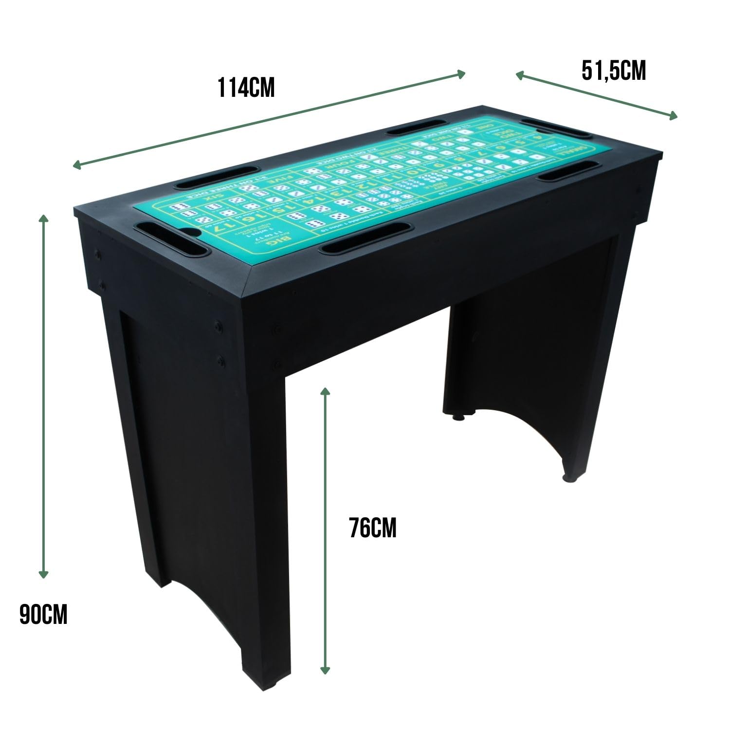 Bar de Casino Multifonction 6-en-1, Roulette, Blackjack, Craps, Poker, Sic-bo et pateau de Bar
