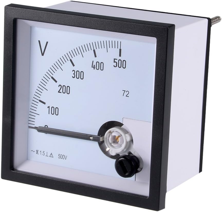 uxcell AC 0-500V Analog Panel Voltage Gauge Volt Meter 72 1.5% Error Margin