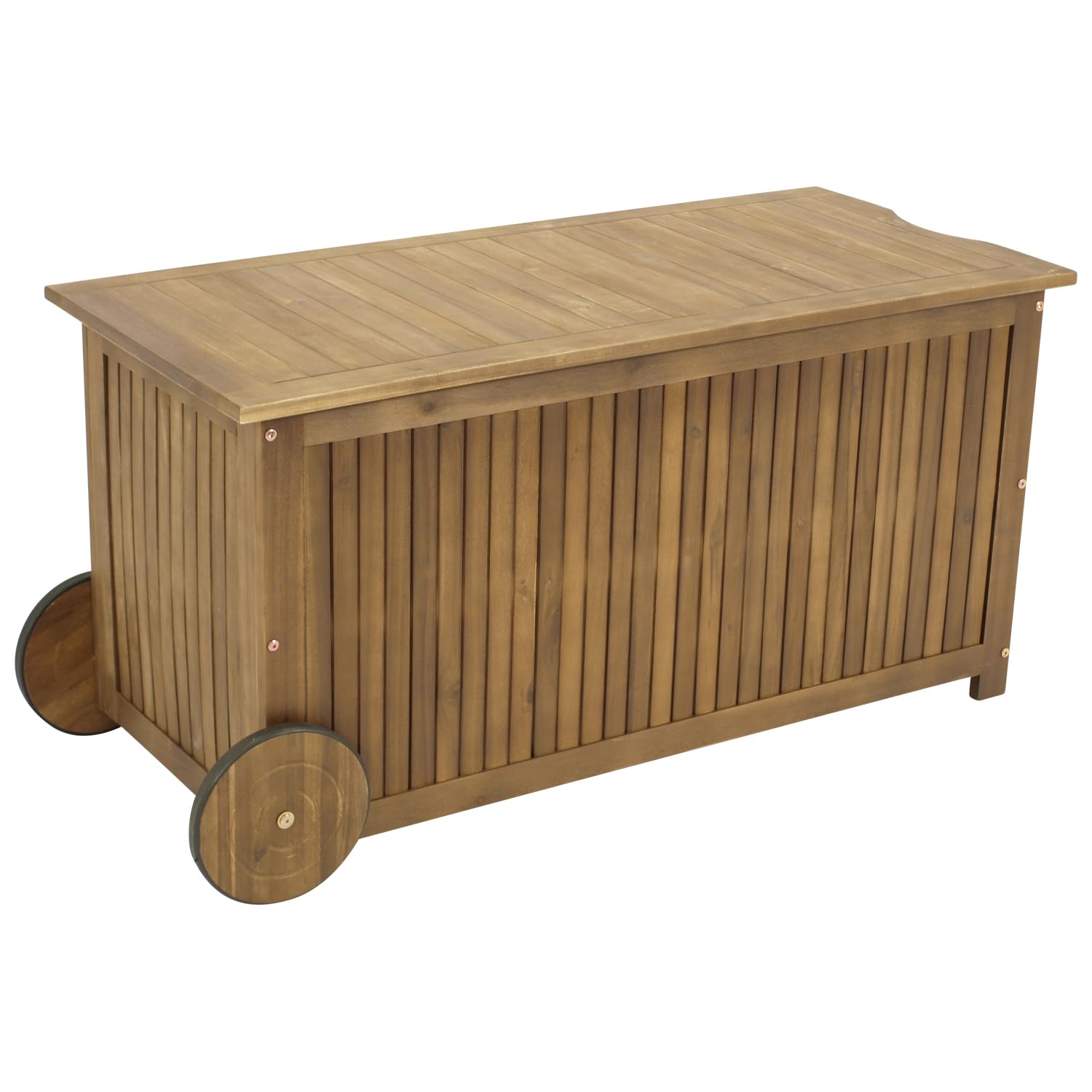 DEGAMO Kissenbox Auflagenbox NAVARRA mit Rollen, Akazienholz braun geölt, Outdoor, FSC®-zertifiziert