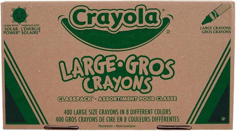Crayon Classpack 400ct (8 Colors), Bulk School Supplies, Teacher Classroom Must Haves, Preschool & Kindergarten, Large Crayons for Kids & Toddlers
