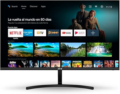 SPC Smart Monitor 24 – Android TV 24” Full HD, Altavoces Integrados, diseño Ultrafino, Mando a Distancia y Acceso a Streaming (Netflix, Prime Video, Youtube)