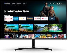 SPC Smart Monitor 24 – Monitor Android TV 24" Full-HD, integrierte Lautsprecher, Mobilfunkverbindung, ultraflaches Design, Fernbedienung, Zugang zu Streaming-Inhalten (Netflix, Prime Video, YouTube)