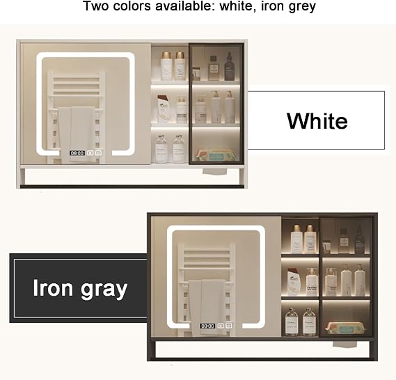 Bathroom Mirror Cabinet,Bathroom Medicine Cabinet,Bathroom Mirror with Storage,Bathroom Mirror Cabinet Wall Mounted,led Mirror for Bathroom,with Mirror Defogger(A2,W120*H70cm/W47.2*H27.6in)