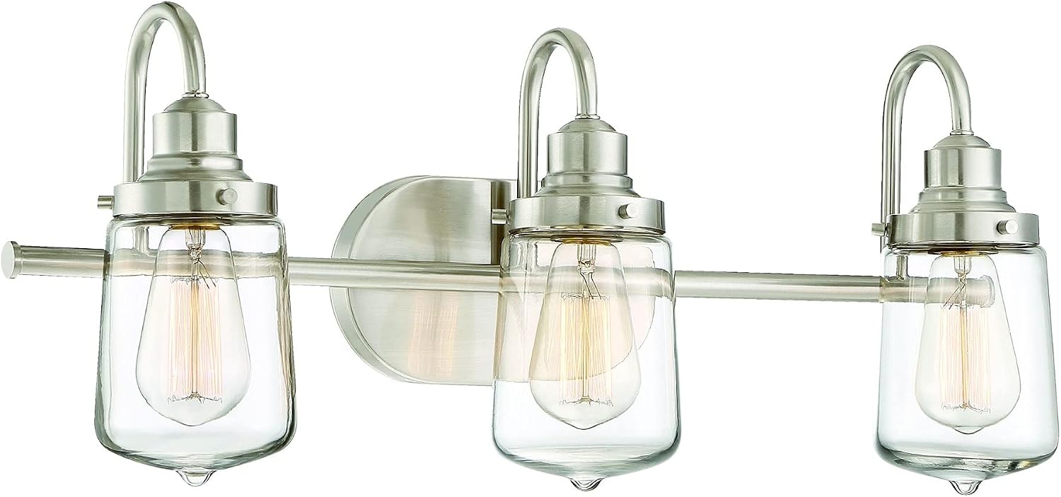 80% оƒƒ Dіѕсоunt Trade Winds Lighting TW80017BN 3-Light Industrial Retro Vintage Transitional Loft Vanity Bath Light with Clear Glass in Brushed Nickel Tор Brаndѕ Trade Winds Lighting TW80017BN 3-Light Industrial Retro Vintage Transitional Loft Vanity Bath Light with Clear Glass in Brushed Nickel
