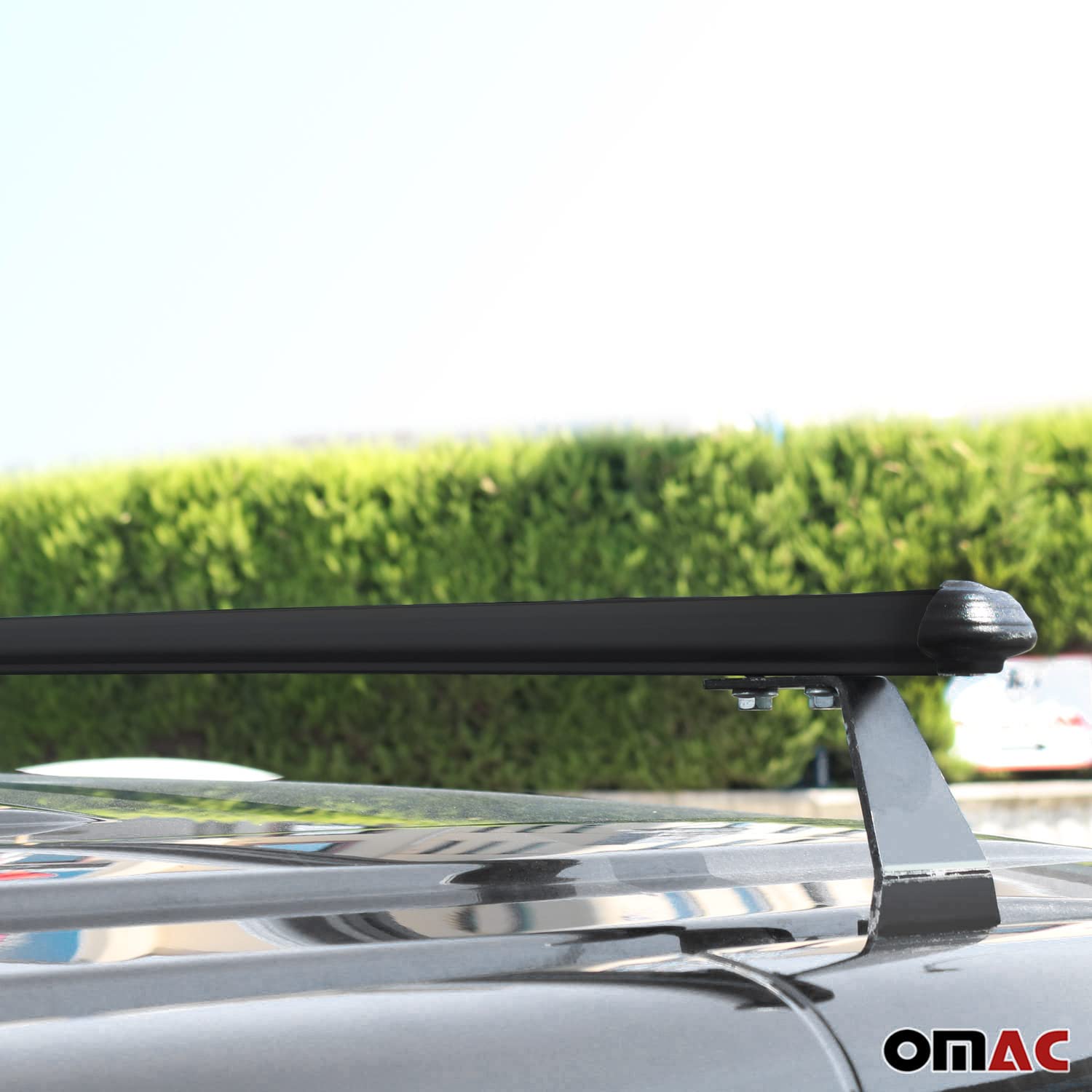 OMAC Heavy Duty Dachträger Querträger kompatibel mit VW T5 T6 T6.1 Transporter Multivan Caravelle 2003-2024 – 2 Stangen – Aluminium Schwarz