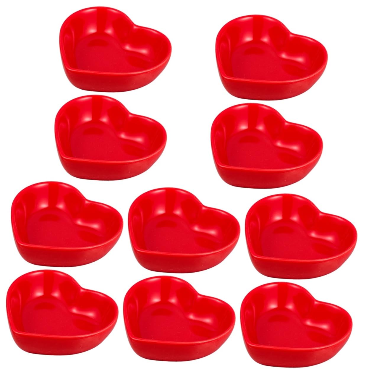 MAGICLULU 5 Sätze Herzförmiges Saucenteller-set Keramik Schälchen Für Saucen Schälchen Für Appetizer Keramik-geschirrset Obstteller Unterhaltsam Winzige Schüssel Sauce Tassen Rot 2 Stück * 5