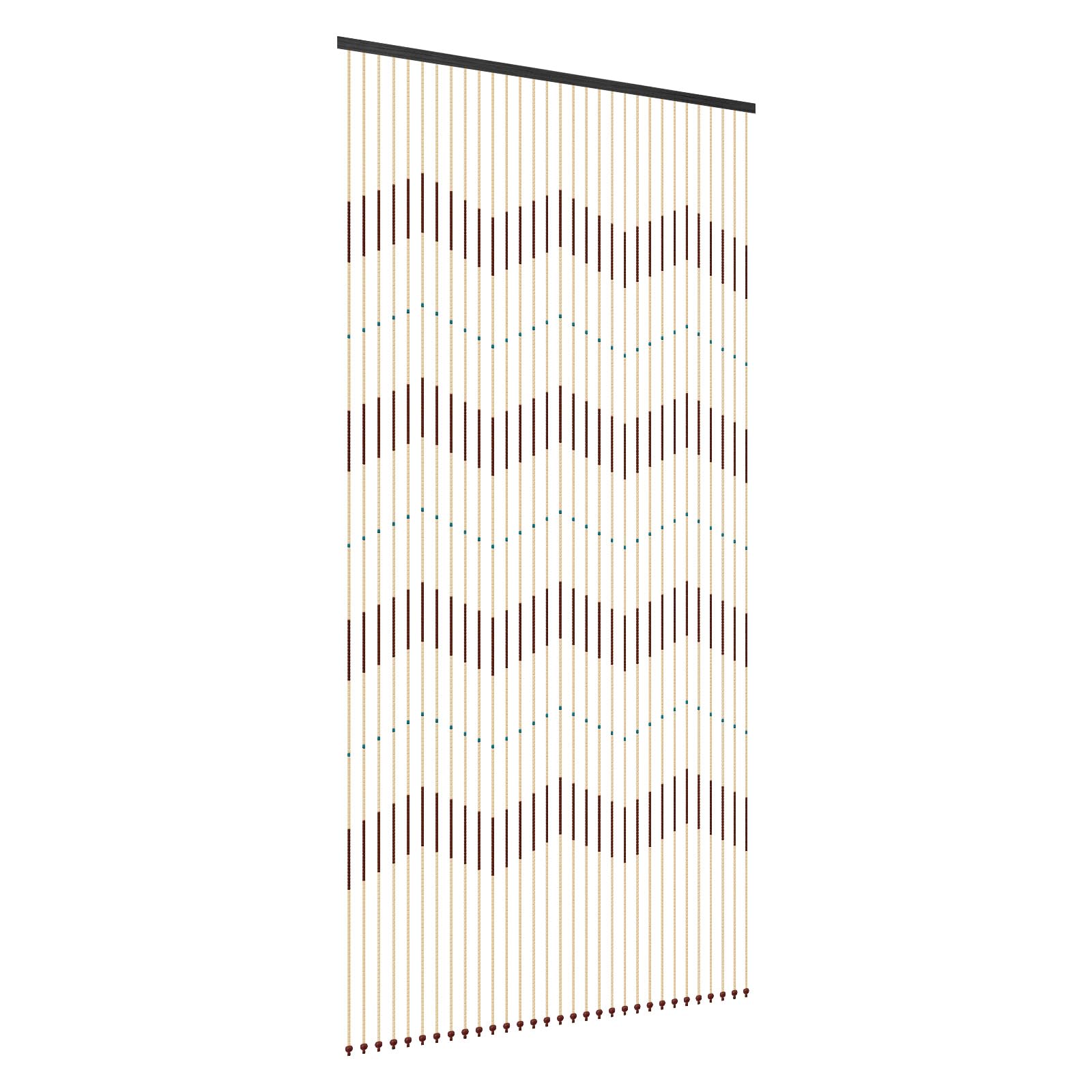 Rideau de porte rétro en perles de bois - 31 lignes - Rideau de perles en bois - Rideau de séparation - Rideau de séparation - 220 x 90 cm