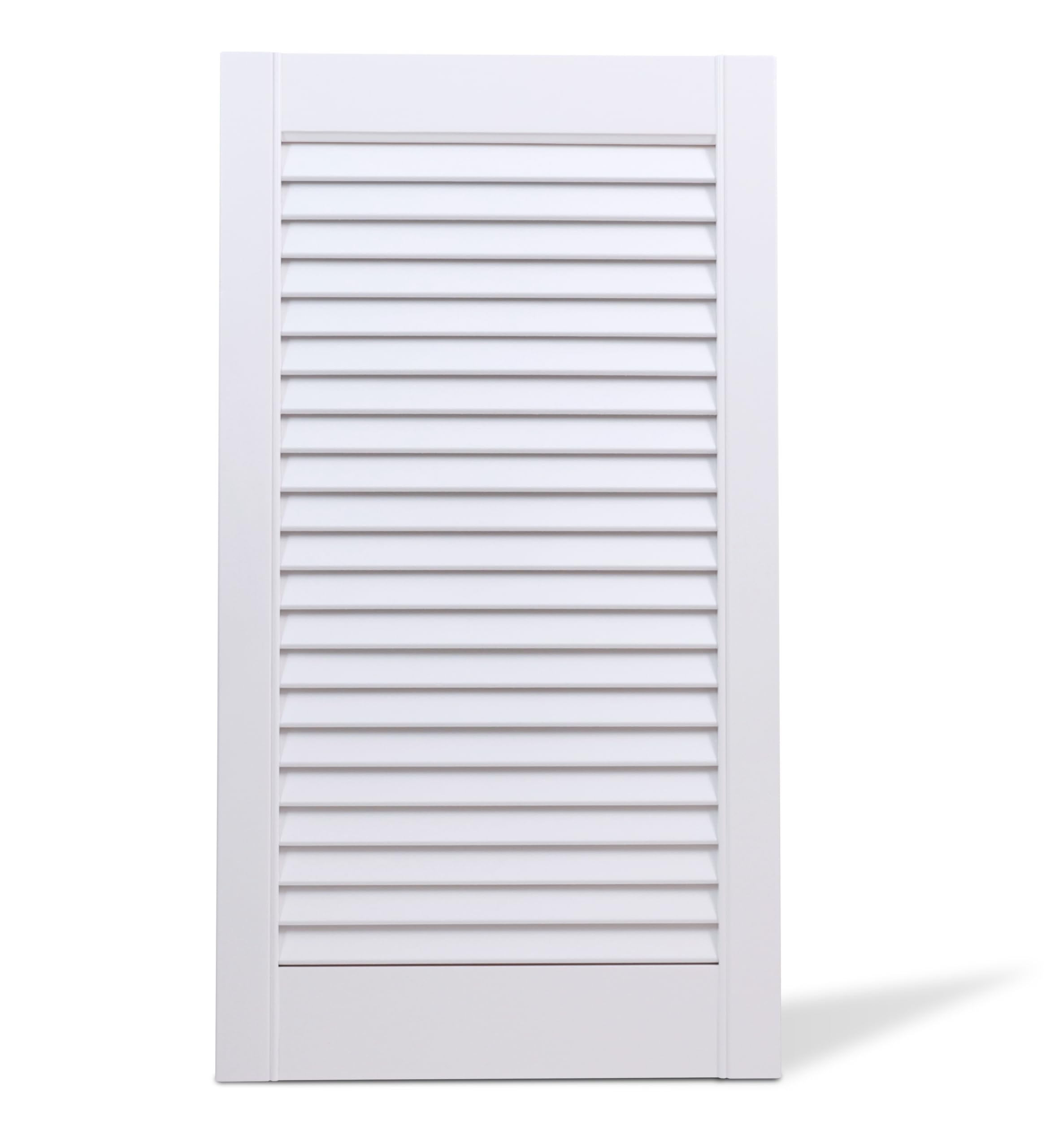 Pine Louvre Door - Vented Open Design in Natural or White Finish - Ideal for Slatted Wardrobe & Internal Cupboard (White, 1406mm (55'') x 444mm (17.5''))