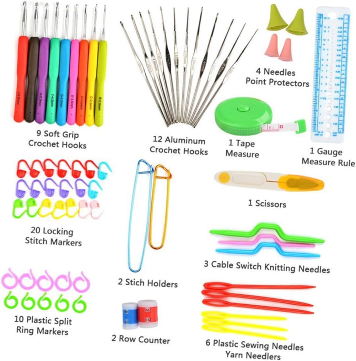 72 Piece Crochet Hook Kit for Knitting Lovers and Learners