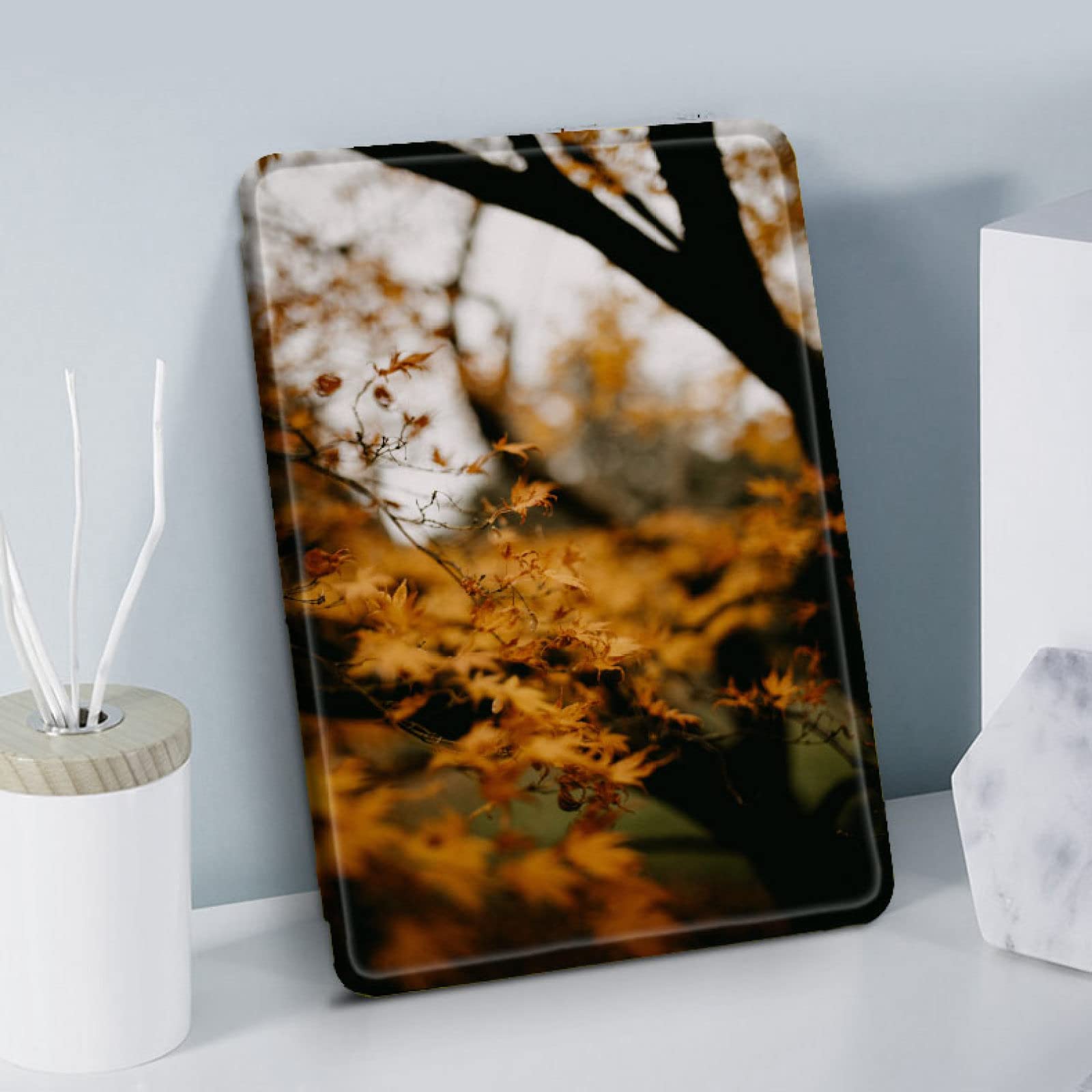 MoHHoM Kindle Printing Cover - 11Th Paperwhite5/4/3/2/1 Autumn Scenery Maple Leaf Protective Case, 10Th 8Th Anti-Fall Auto-Wake Anti Water Drop Light And Thin E-Book Case