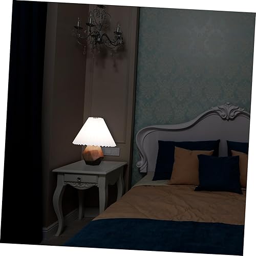 Miniatura 9 de Angoily Lámpara de mesa plisada de cerámica, lámpara de noche, lámpara de noche para sala de estar, lámpara de noche de granja, mesita de noche de