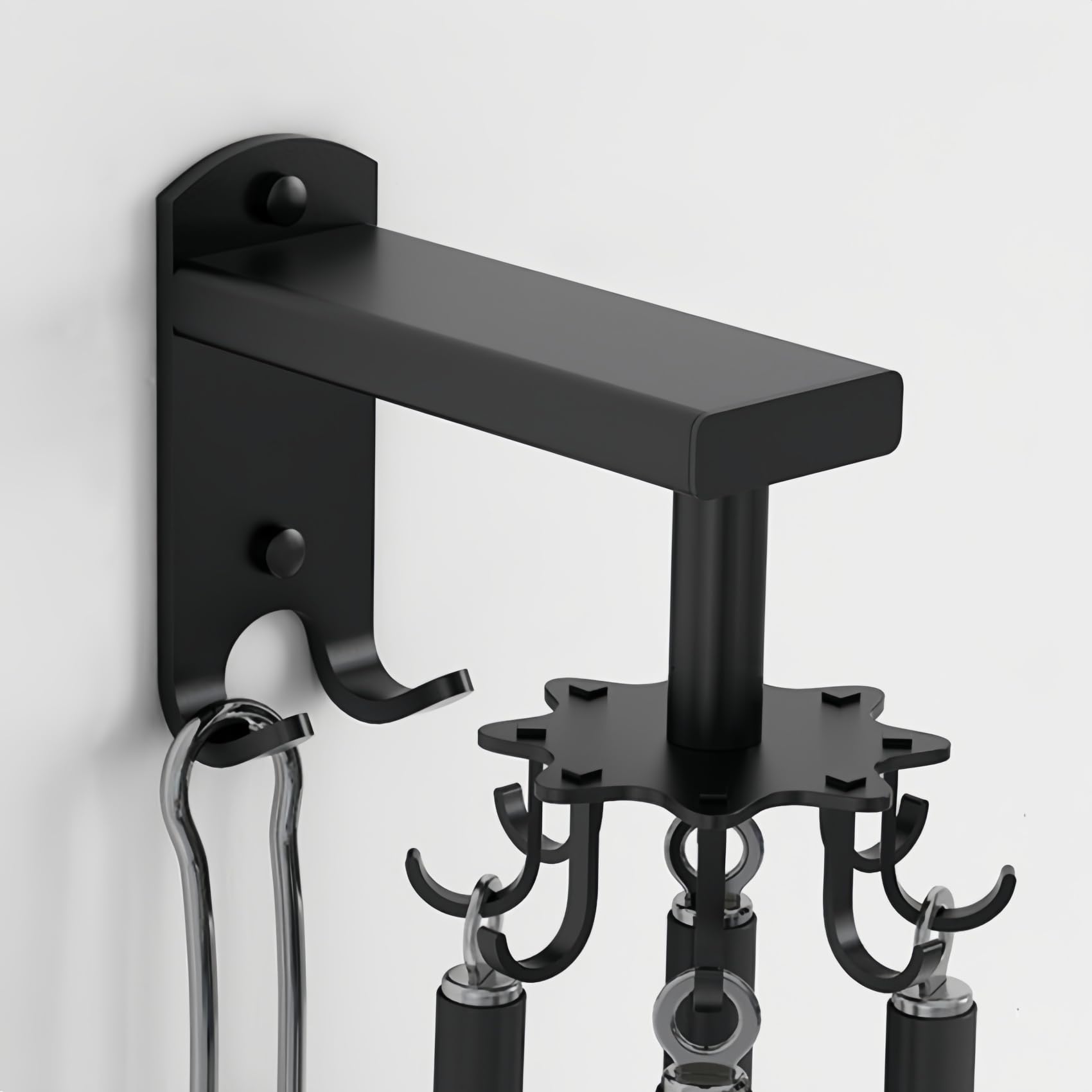 TEESIN Porte Ustensiles Cuisine, Barre Murale De Cuisine Ustensiles Avec 6 Crochets Coulissants