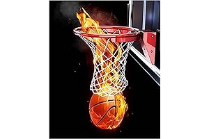F-CANLAN Basketball Diamond Art Painting, 5D DIY Fire Basketball Canvas for Basketball Lovers