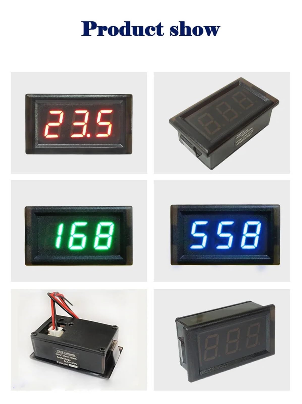 1 pz YB28 8-300 V LED voltmetro digitale misuratore di tensione for auto e-bike tester di tensione 600 V monitor ad alta tensione voltmetro pannello 200 V(DC14-300V Green)