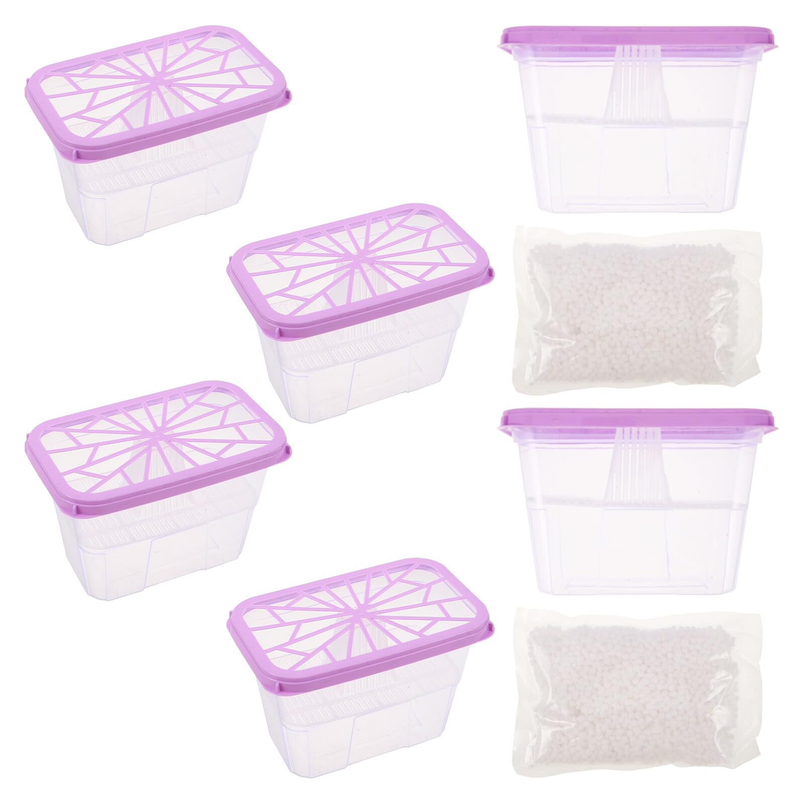 Artibetter 6piezas Caja Deshumidificadora de Caja Absorbente de Humedad con Cuentas de Recarga para Bricolaje Paquete de Humedad para Armario y Baño Deshumidificadores de Quitador