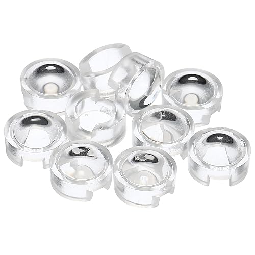 PATIKIL Lente convexa LED de 0.512 in, 10 unidades de ángulo de haz de 100 grados, lente condensadora óptica convexa LED para cámaras infrarrojas,