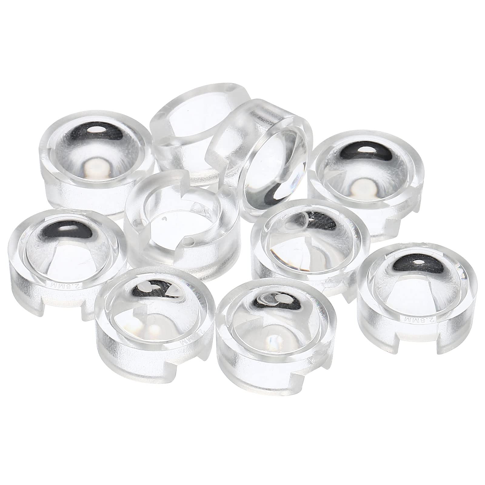 PATIKIL 13mm LED Convex Lens, 10 Pack 100 Degree Beam Angle Acrylic LED Optical Convex Condenser Lens for 1W 3W LED Lamp Beads Infrared Cameras, Transparent — image 1