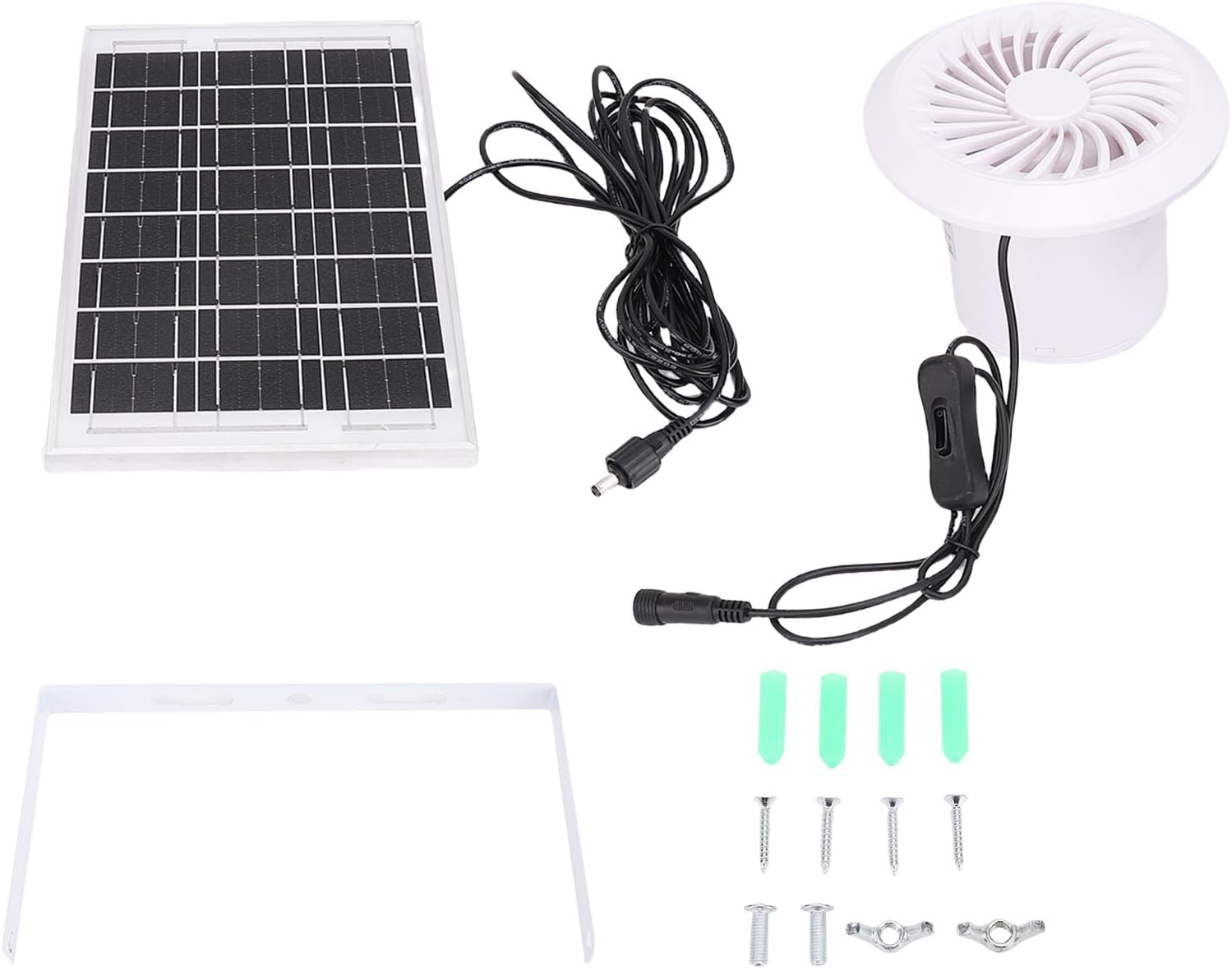 GOWENIC 6W Monocrystalline Silicon Solar Panel Round Vent Fan Kit for Hot Weather Use - Ideal for Small Spaces, No Wiring Required