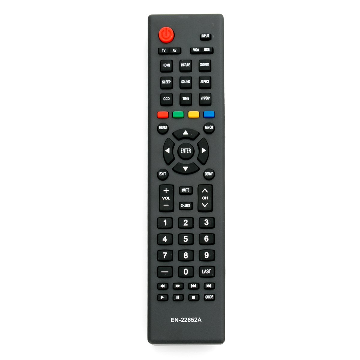Front view of the ECONTROLLY EN-22652A replacement remote control