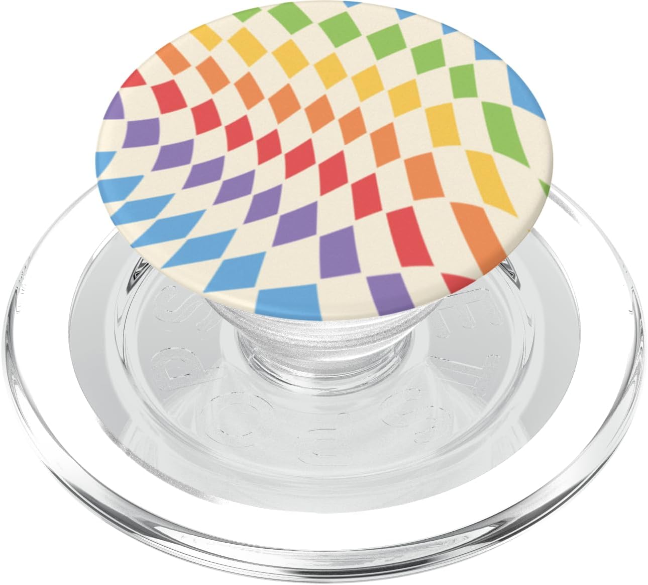PopSockets Phone Grip – Checker Wavy Rainbow PopSockets PopGrip for MagSafe