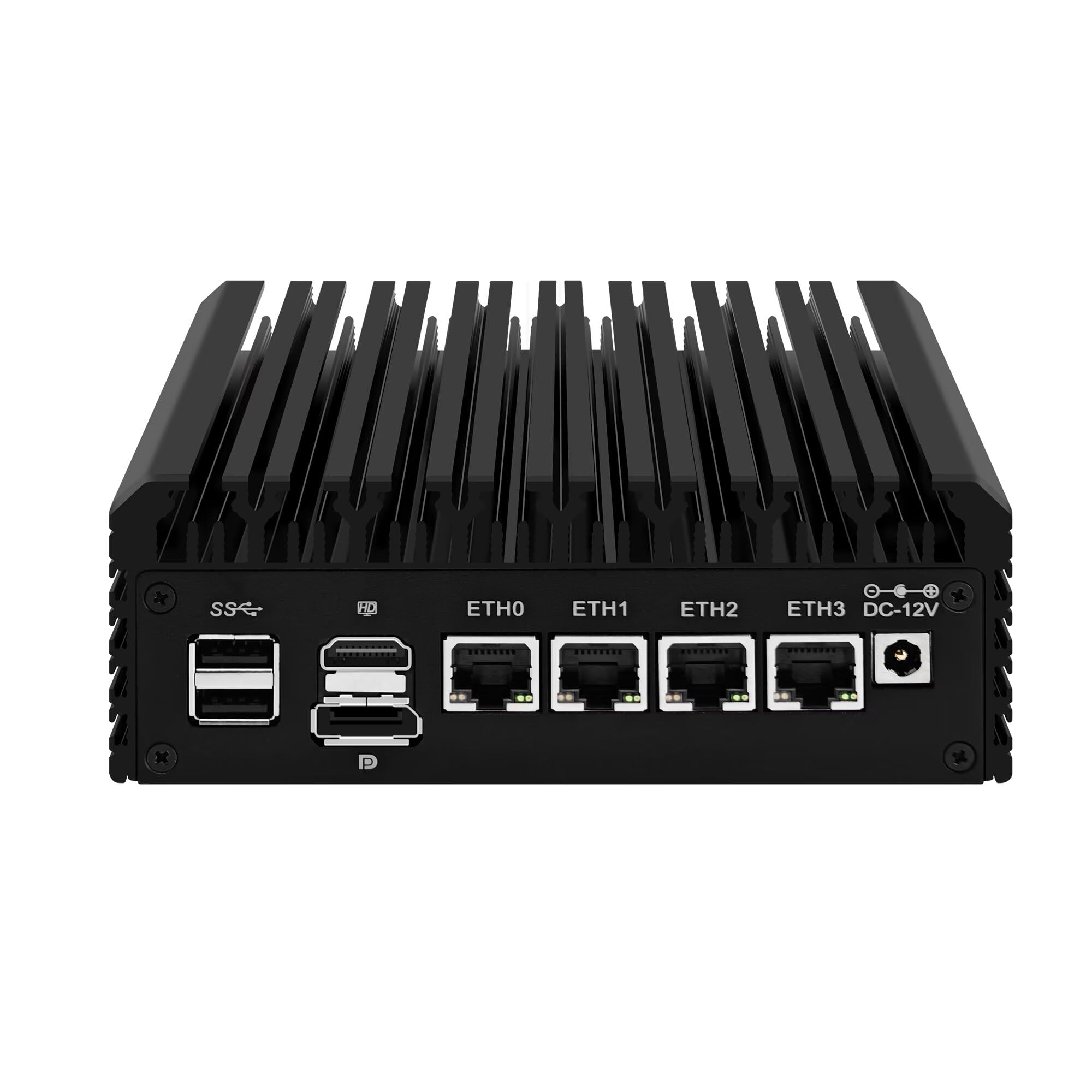 Mini PC Firewall N5105 Micro Application Computer Hardware, 4 × 2,5 GbE LAN, Barebone Dual-DDR4 RAM NVMe Slot, Triple Display, Slot TF, Compatibile con OPNsense/Proxmox/ESXi