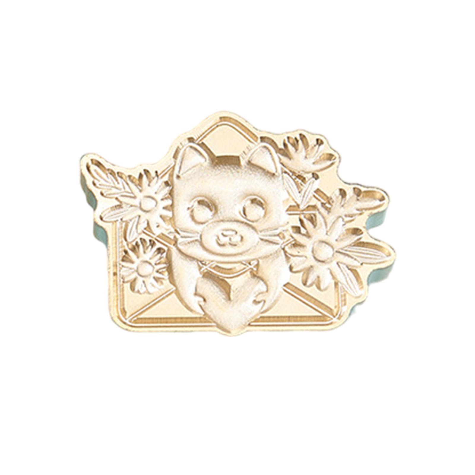 Cachet de cire chat en relief fini les invitations de mariage lisses