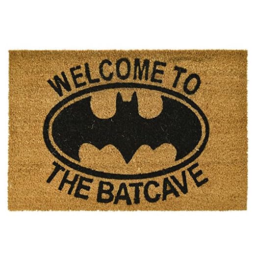 Versa RD-RS461002 Alfombra para Puerta de Entrada, Batman-Welcome to The Batcave, Bonote, Brown, One Size