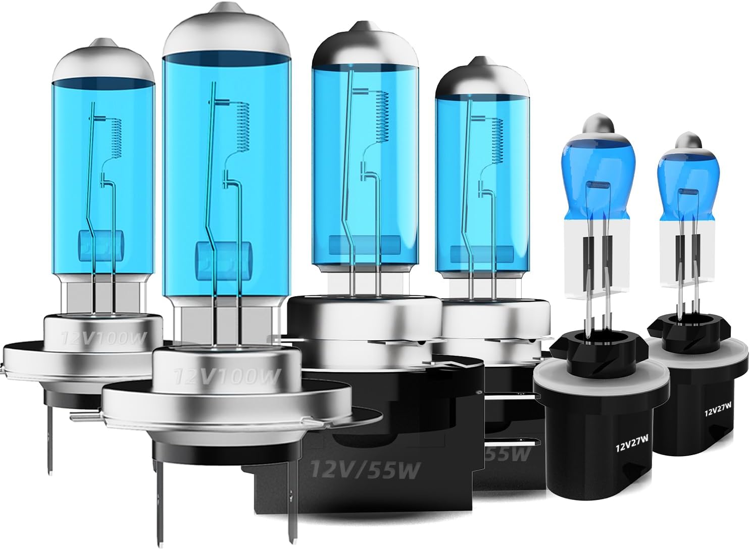 Headlight Bulbs Fit For Hyundai Veloster Turbo 2012-2017,H7 H11B High Low Beam 881 Fog Lights Combo,Super Bright 5500K White Light High Performance Halogen Light Bulbs,6PCS