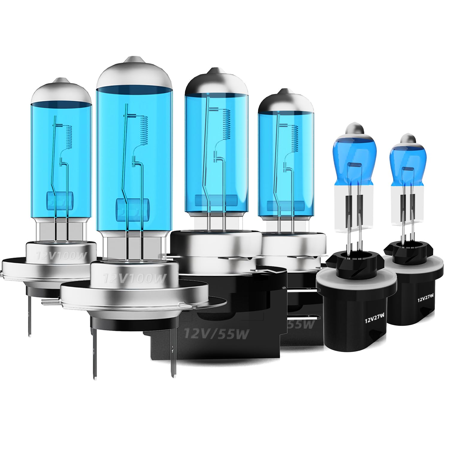 Headlight Bulbs Fit For Hyundai Veloster Turbo 2012-2017,H7 H11B High Low Beam 881 Fog Lights Combo,Super Bright 5500K White Light High Performance Halogen Light Bulbs,6PCS