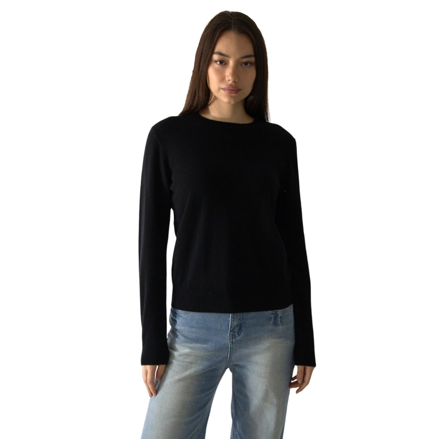 Womens Daily Cashmere Sweater 100 Pure Cashmere Crew Neck Pullover Soft Lightweight Knit