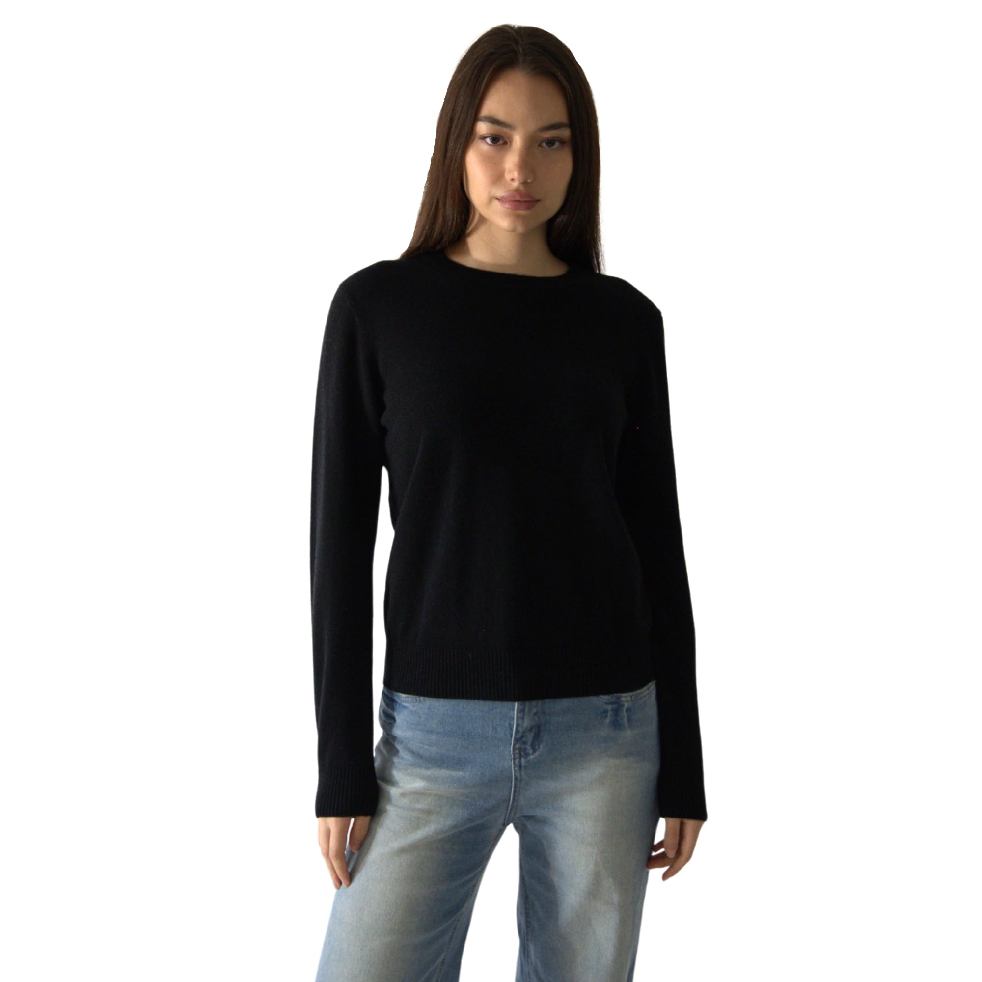 Womens Daily Cashmere Sweater 100 Pure Cashmere Crew Neck Pullover Soft Lightweight Knit