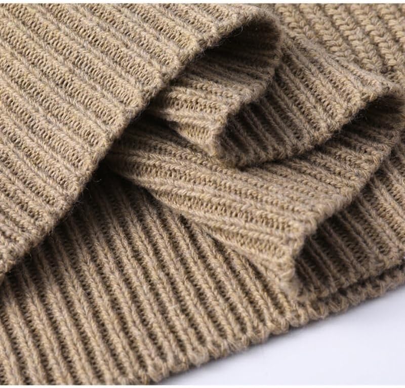 Men's Winter Lapel Collar Knitted Sweater Thickened Half Zipper Casual Sweater