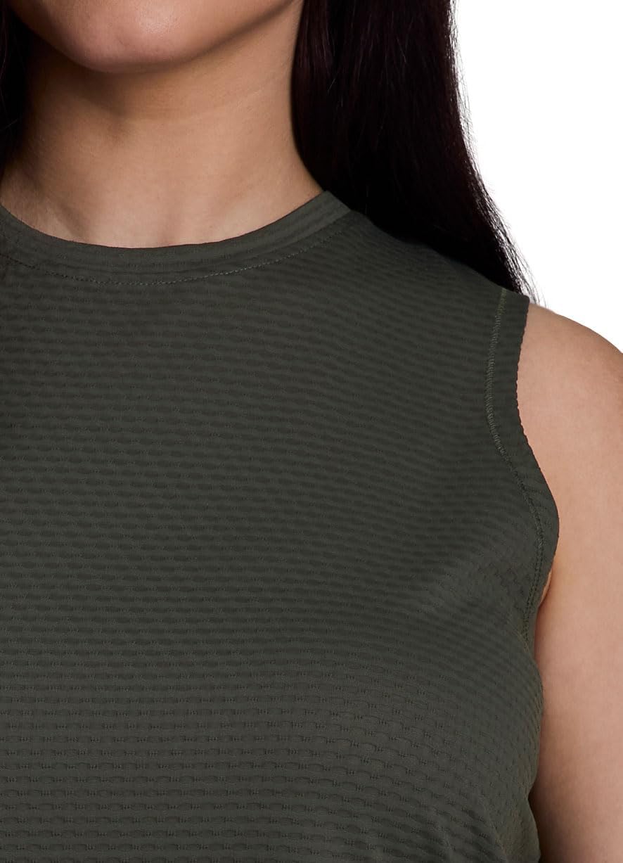 RBX Active Women's Workout Top Bubble Mesh Quick Drying Performance Training Gym Crewneck Tank Top for Women