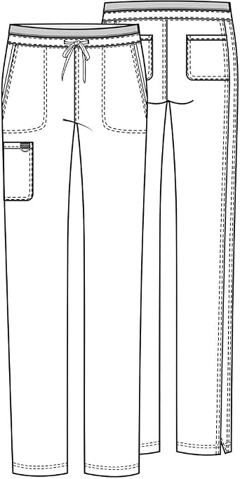 Cherokee Scrubs for Women Mid Rise Tapered Leg Drawstring Pant with 5 Pockets, Cargo Bottom with 2 Way Stretch Fabric- WW105