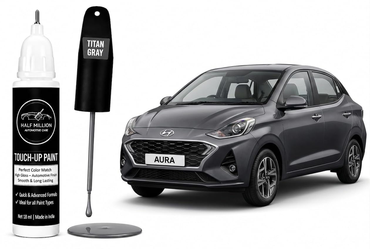 HALF MILLION® Car Touch Up Paint Pen for Hyundai Aura Titan Grey (R4G) | Factory Color Matched | 2K Paint Technology | Car Scratch Remover & Paint Chip Repair | Quick Dry Formula | Rust Protection | 18ml-image-12